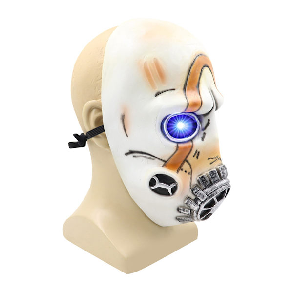 Psycho Latex Mask LED-ljusögon Läskig Halloween Cosplay Mask för fest Bar