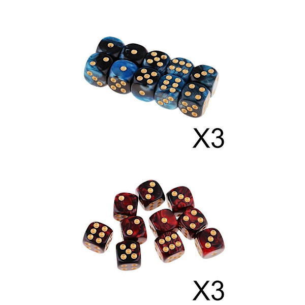 60 kpl 6-sivuista pelinoppaa 16 mm noppaa lautapeleihin ja matematiikan opetukseen