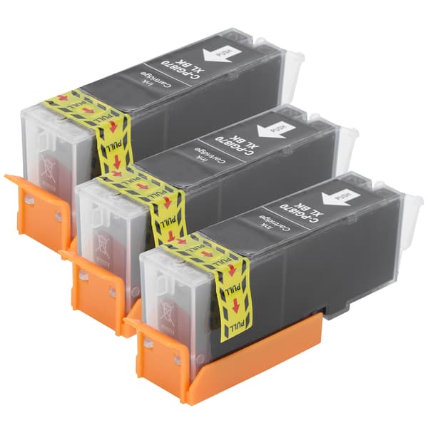 3 stk. blækprinterpatron sort plast PGI-870 til Canon MG5780/TS6080/TS5080 25 ml