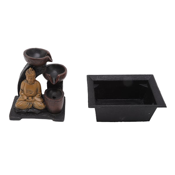 Buddha-veden virtauskoriste synteettistä hartsia Vesiputous valoilla kotitoimiston työpöydälle EU-pistoke 220V-240V