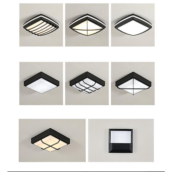 Vanntett LED Taklampe for Stue, Bad, Kontor, Utendørs Veranda (18W, Varmt Lys)