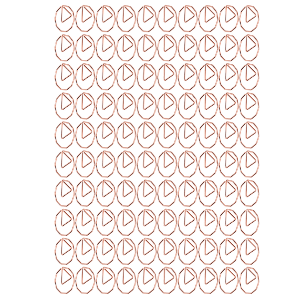 100 stk binders gull søt unik form lett bærbar galvaniseringsprosess metall binders med oppbevaringsboks polygon
