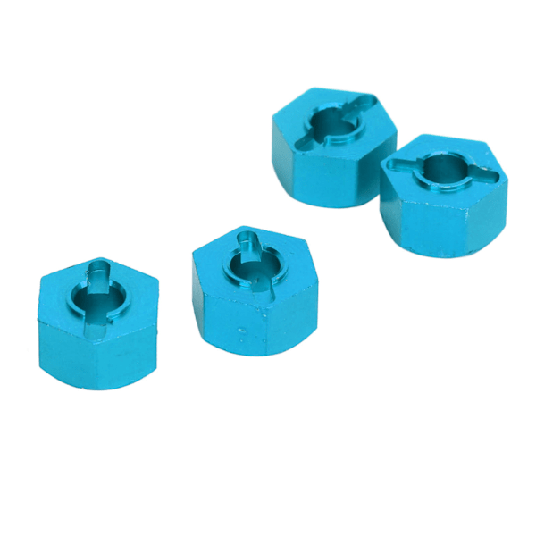 Hex Hubs Hjul Adaptere med 4 Pins 4 Muttere CNC Maskinering Aluminium Hjul Hex Drive Hub Adapter for TRAXXAS for SLASH 1/10 RC Biler Lyseblå