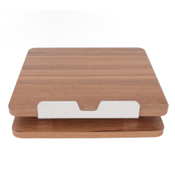 Trä Laptop Stativ Bekvämt Ergonomisk Justerbar Design Aluminiumlegering Djup Trä Färg Kontors Laptop Stativ