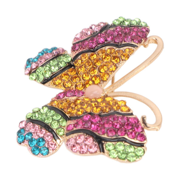 Rhinestone Butterfly Brosch Retro Säkerhet Färgglad Butterfly Crystal Brosch Pin Dekoration Present för kvinnor Flickor