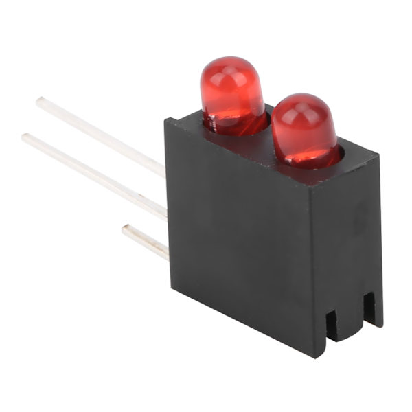 100 stk 3 mm lysholder Dobbelt hull LED-diodelampe med sokkel Industrielt indikatortilbehør Rødt lys