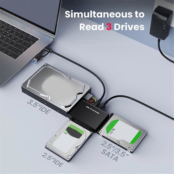 USB 3.0 til SATA / IDE Adapter Harddisk Adapter EU Stik