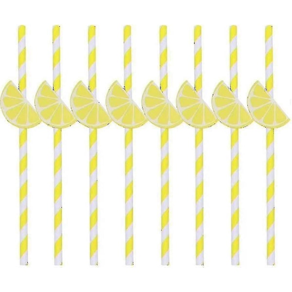 30 st Citron Sugrör Frukt Sugrör För