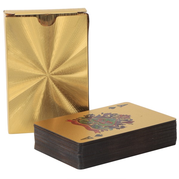 Vanntett plastkortsett med gullfolie bordspill for feststrandcampingfritid