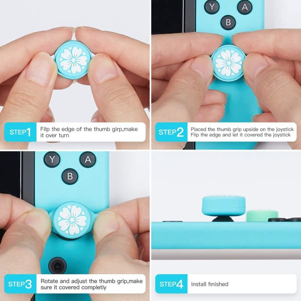 4 stk. smarte tommelgrepshetter for Nintendo