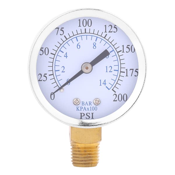 Luftkompressor trykk-/hydraulikkmåler 1/4\"NPT 0-200PSI 0-14bar manometer