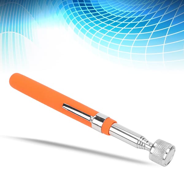 Halkfri Magnetisk Teleskopisk Infällbar Plocksticka Plockverktyg med LED-ljus Orange