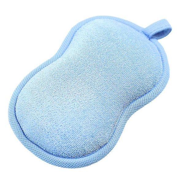 Ultramyk Bambu Baby Bade Svamp - 3-pakning - Mild og Absorberende Babyhud Svamp - Blå, Grønn, Rosa