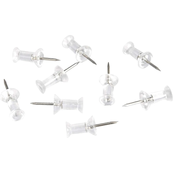 Häftstift, Genomskinligt Plasthuvud, Stålspets, 200-Pack
