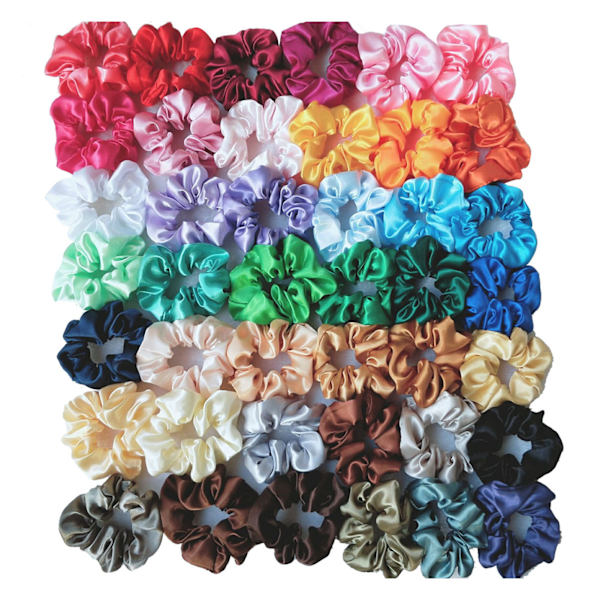 20 st hårscrunchies set elastiska satin färgglada rep hårtillbehör för kvinnor flicka