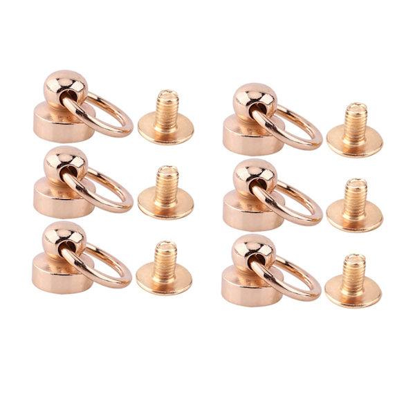 10 stk messing nitte studs skrue tilbage runde hoved ring Leathercraft tilbehør