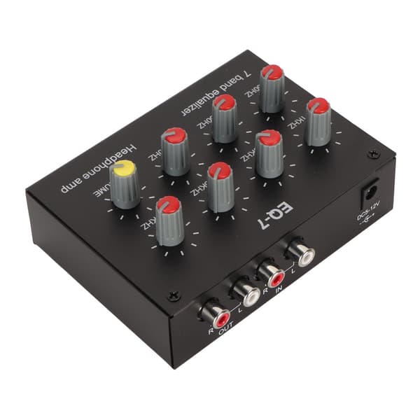 7-bands equalizer RCA ingång utgång volym justerbar 2 kanaler bil equalizer EQ bil hörlursförstärkare 100-240V