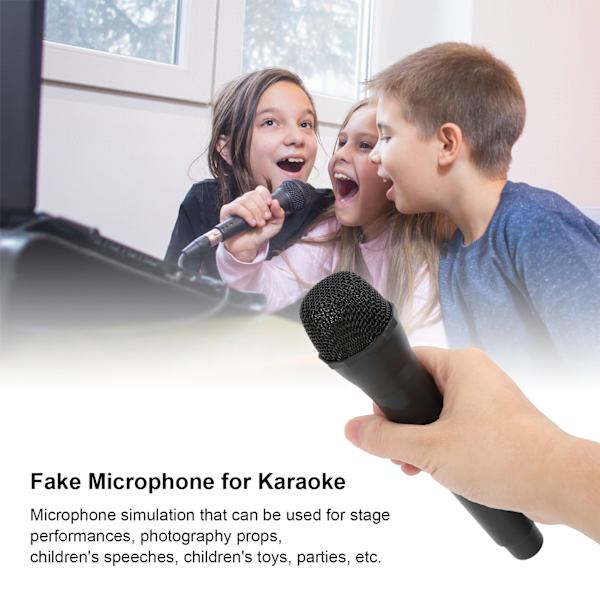 Realistisk propmikrofon til karaoke danseshows Øv mikrofonprop til karaoke sort Black