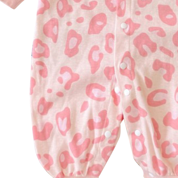 Baby Jumpsuit Pink Print Varm Bomuld Blød Komfortabel En Del Romper Bodystocking 73cm