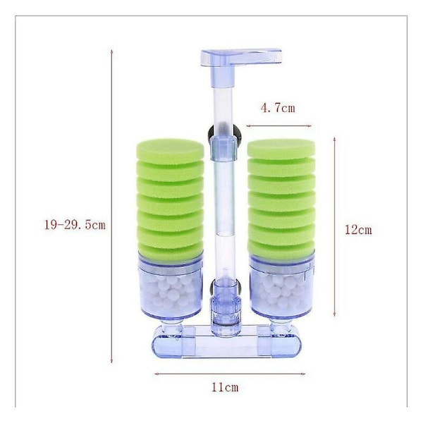 Biokemisk Filter, Akvariefisketank Mini Filter, Akvariefisketank Biokemisk Filter, Lydløs Svampefilter, til Akvarie Internt Filter til Fre