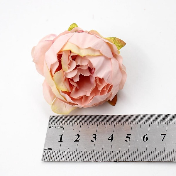Sæt med 9 stk. kunstige rosenhovedblomster til DIY bryllupskortfest hjemmedekoration (9 forskellige farver)