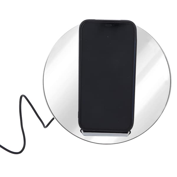 Trådløs lader Qi-sertifisert hurtigladestasjon speiloverflate telefonladeplate for iPhone