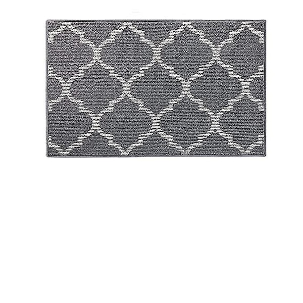Liukumaton sisäkäyttöön tarkoitettu ovimatto 50 x 80 cm, pehmeä sisääntulomatto, konepestävä sisääntulomatto, imukykyinen ja kestävä, erittäin kestävä liukumaton, harmaa