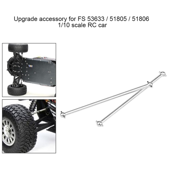 2 st 101 mm metall hundbens drivaxlar för FS 53633 / 51805 / 51806 1/10 skala RC bil (silver)