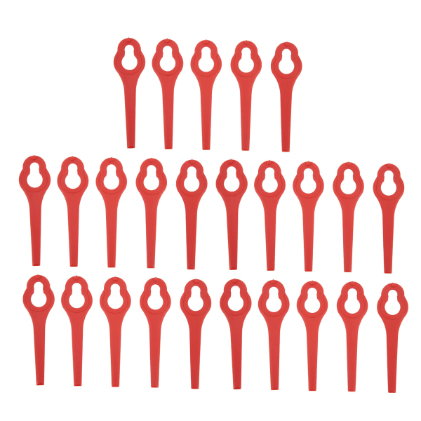 25 Pcs Lawn Mower Plastic Blade High Strength ABS Plastic Lawn Trimmer Grass Cutter Tool Replacement Blades Red