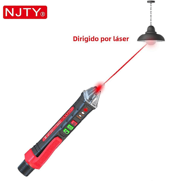 NJTY T-03 Kretsdetektor, elektronisk instrument for å lokalisere bruddpunkter, teste strømførende ledninger og teste stikkontakter, Laser Spenningspen T-03B med STEMME