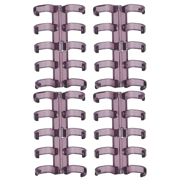 20 stk. indbindingsringe, segmenteret design, holder 60 ark, 11 mm indbindingstykkelse, kontorartikler, lilla