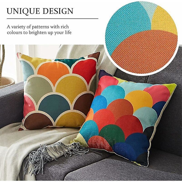 Putetrekk 45x45 cm Sofa Utendørs Hagemøbler Skandinavisk Dekorasjon 6 Stykker Bomull Lin Sett med Firkantede Putetrekk Barnerom Stol Ar