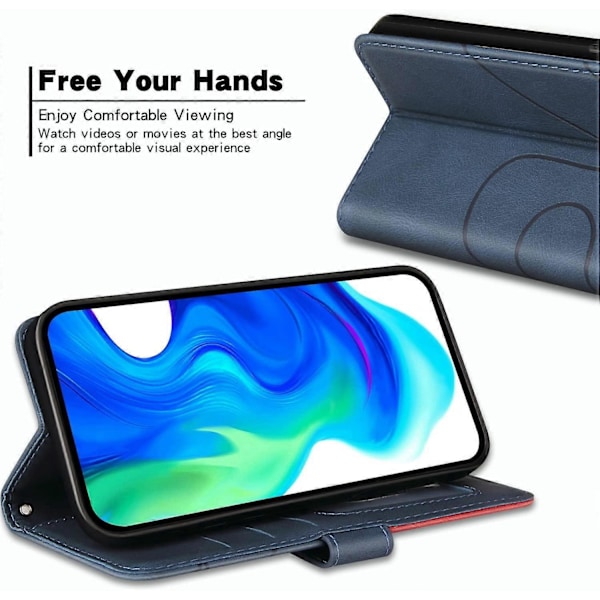 BlueCase för iPhone 7 Plus/iPhone 8 Plus, PU Läder Plånboksfodral för iPhone 7 Plus/iPhone 8 Plus, Stötsäkert Skyddsfodral med Kortfack