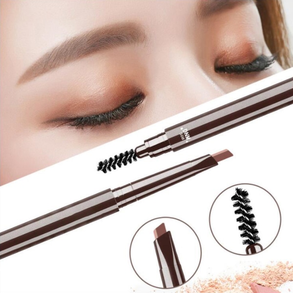 Meikki, kaksipäinen automaattinen kulmakarvakynä Natural Eye Brow Pencil vedenkestävä kestävä kulmakarvakynä kulmakarvaharjalla