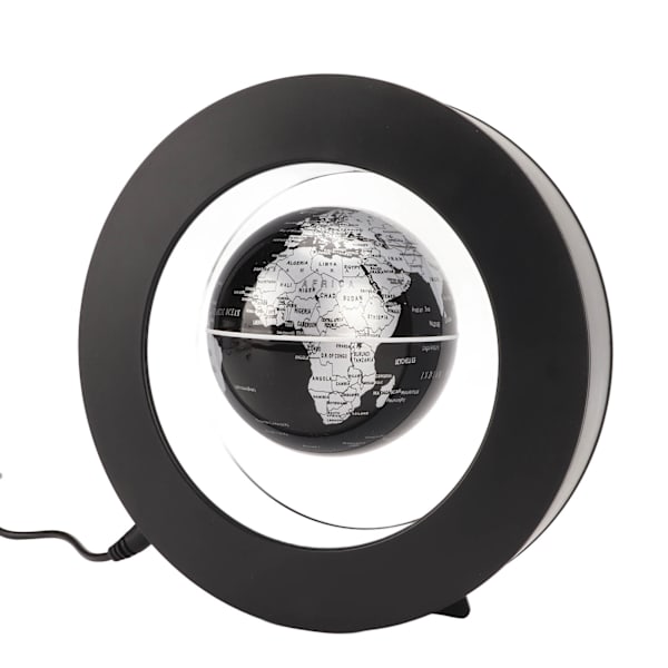 Magnetisk levitasjonsklode Innebygd LED-lys Magnetisk flytende globus Verdenskartpryd for kontorbord Hjem EU-plugg 100‑240V