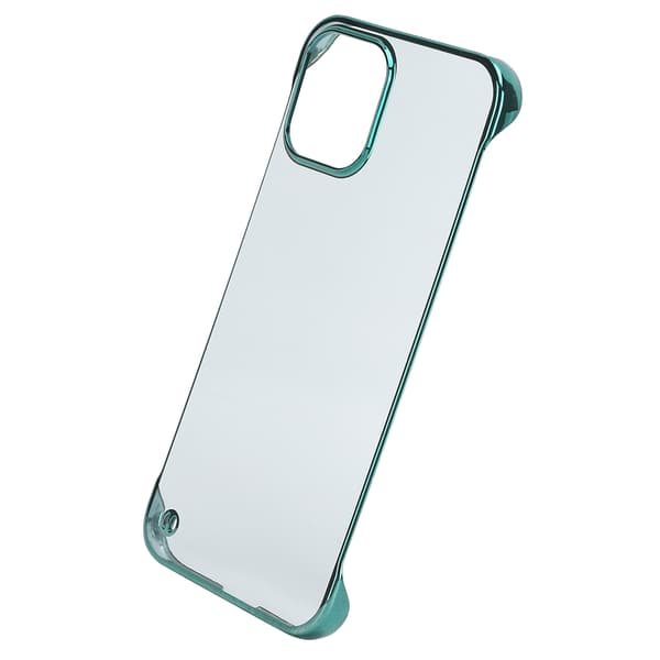 Galvaniserat hårt PC-telefonfodral för Iphone 12Pro Max Halvkant Transparent telefonfodral