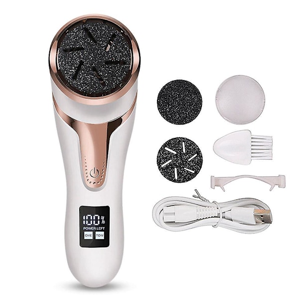 Electric Foot Callus Remover - Rechargeable Foot Care Scraper with 3 Grinding Heads