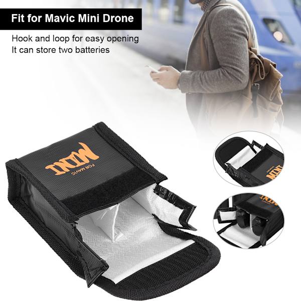 Lithium-batteri eksplosionssikker etui sikkerhedsopbevaringsbeskyttelsestaske passer til Mavic Mini DroneBlack