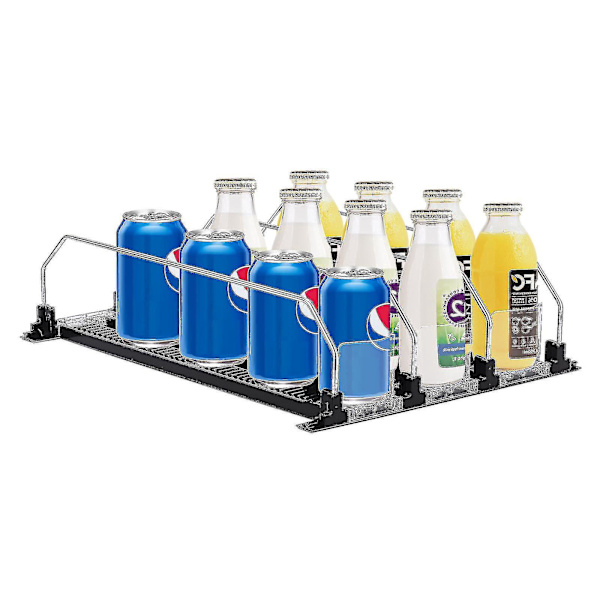 Automatisk brusboksarrangør for kjøleskap - Stor kapasitet svart plastlagringsstativ 31cm 3stk