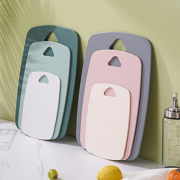 Skjærebrett for kjøkken, Plast Skjærebrett Sett med 3, Store Medium Små Skjærebrett for Kjøkken, Lett Grep Håndtak, BPA-fri, Oppvaskmaskin Sikker