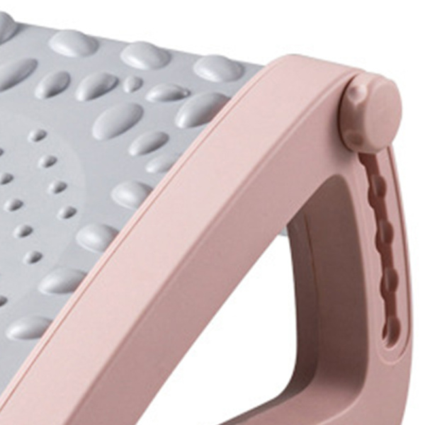 Fodskammel Massagerulle Funktion Enkel Stil Kompakt Plastmateriale Fodstøtte til Under Bord Hjemmekontor Pink