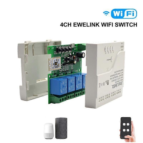 WiFi Bluetooth Switch Relæ Modul+Fjernbetjening 85-250V til Alexa