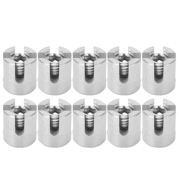 10Pcs Cross Cable Clamp Stainless Steel Wire Railing Clamp Fastener for Indoor Outdoor M12 5mm / 0.2in