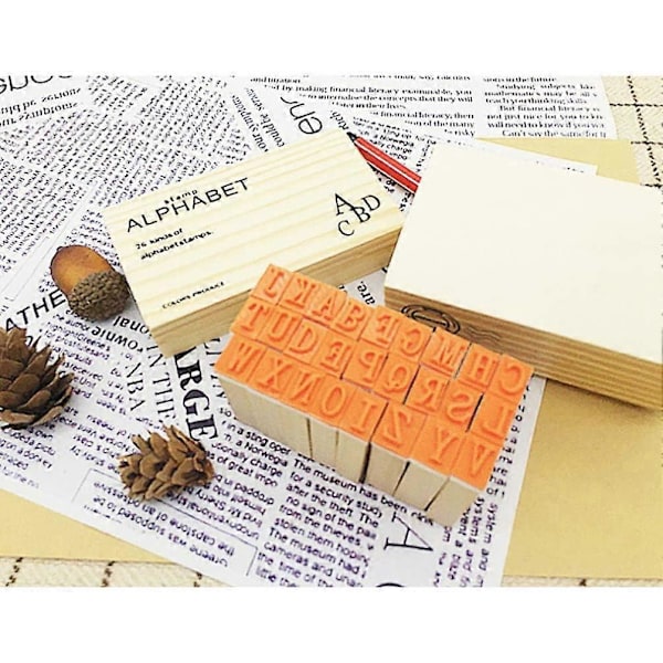 Alfabetstempler Tre ABC Stempler Bokstaver Gummistempler for Scrapbooking Håndverk Kortlaging Konvolutter
