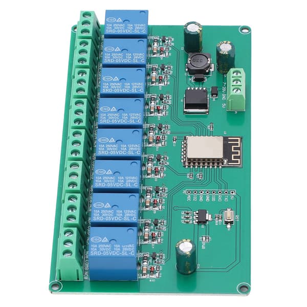 Relæmodul WIFI 8-kanals ESP8266 udviklingskort til trådløs styring DC 7-28V / 5V