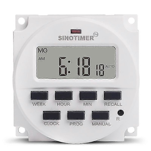15,98 tuuman LCD digitaalinen ajastin 12V DC ohjelmoitava kytkinkello TM618N-4-B16