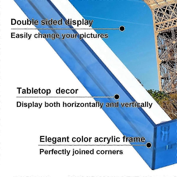 8.  5x11 Bilderamme, Fantastisk Farge Akryl Flytende Fotoramme, Horisontal og Vertikal kompatibel med passepartouter