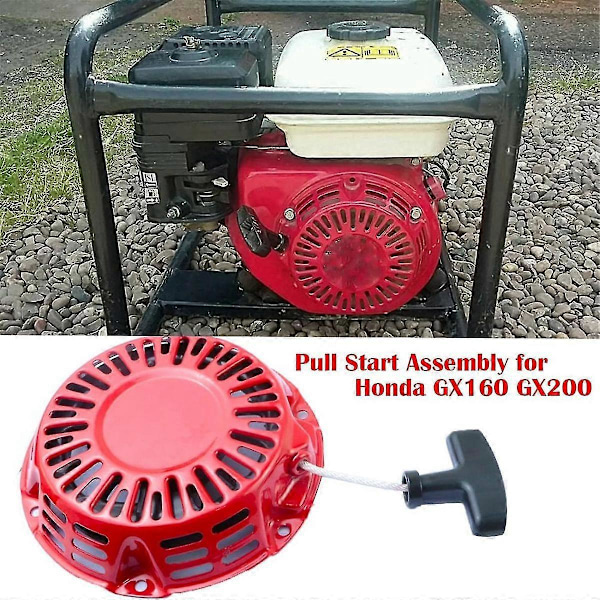 Trækstartsamling kompatibel med GX200 GX160 5.5 6.5HP motor med buet stangpal 28400-Z4M-306ZB 27400-Z1
