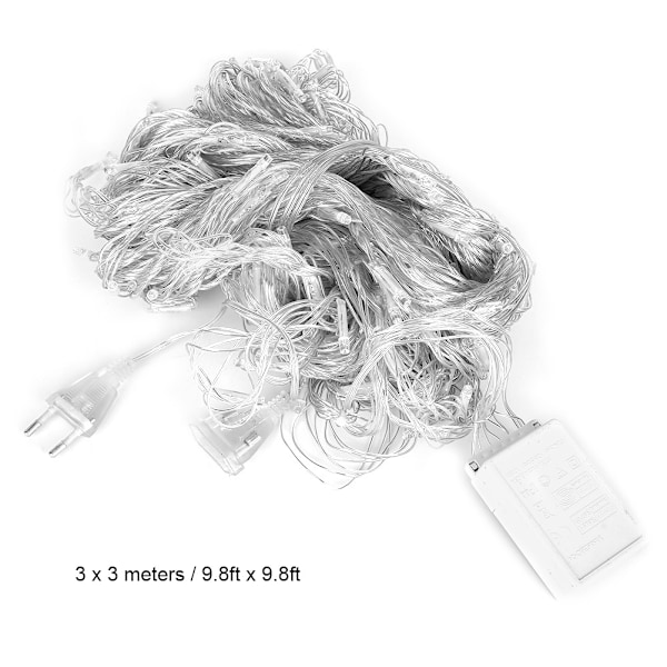 3x3 meter utomhus vattentät 336LED vattenfall ljusslinga bakgrundsdekoration EU-kontakt 220V vit