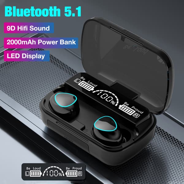 TWS Trådløse Bluetooth-øretelefoner Touch Control Støjreducerende Stereo Sportsøretelefon